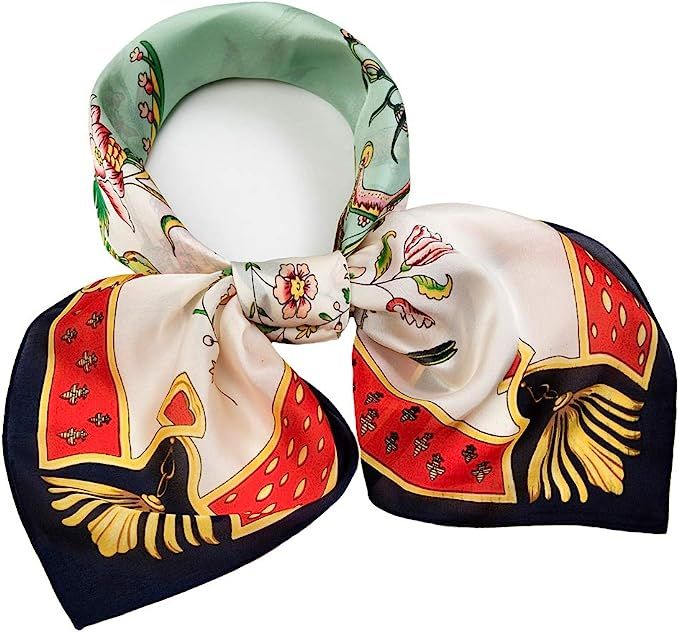 35" Silk Like Scarf Women's Large Satin Square Sunscreen Hair Scarves Wraps Headscarf for Sleepin... | Amazon (US)