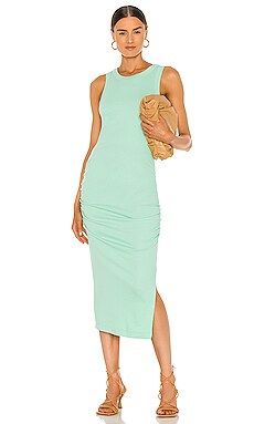 Michael Stars Wren Midi Dress With Slit in Jade from Revolve.com | Revolve Clothing (Global)