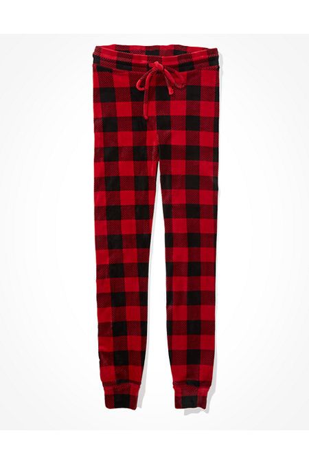 AE Plaid Velvet Super High-Waisted Legging Women's Red XXL | American Eagle Outfitters (US & CA)