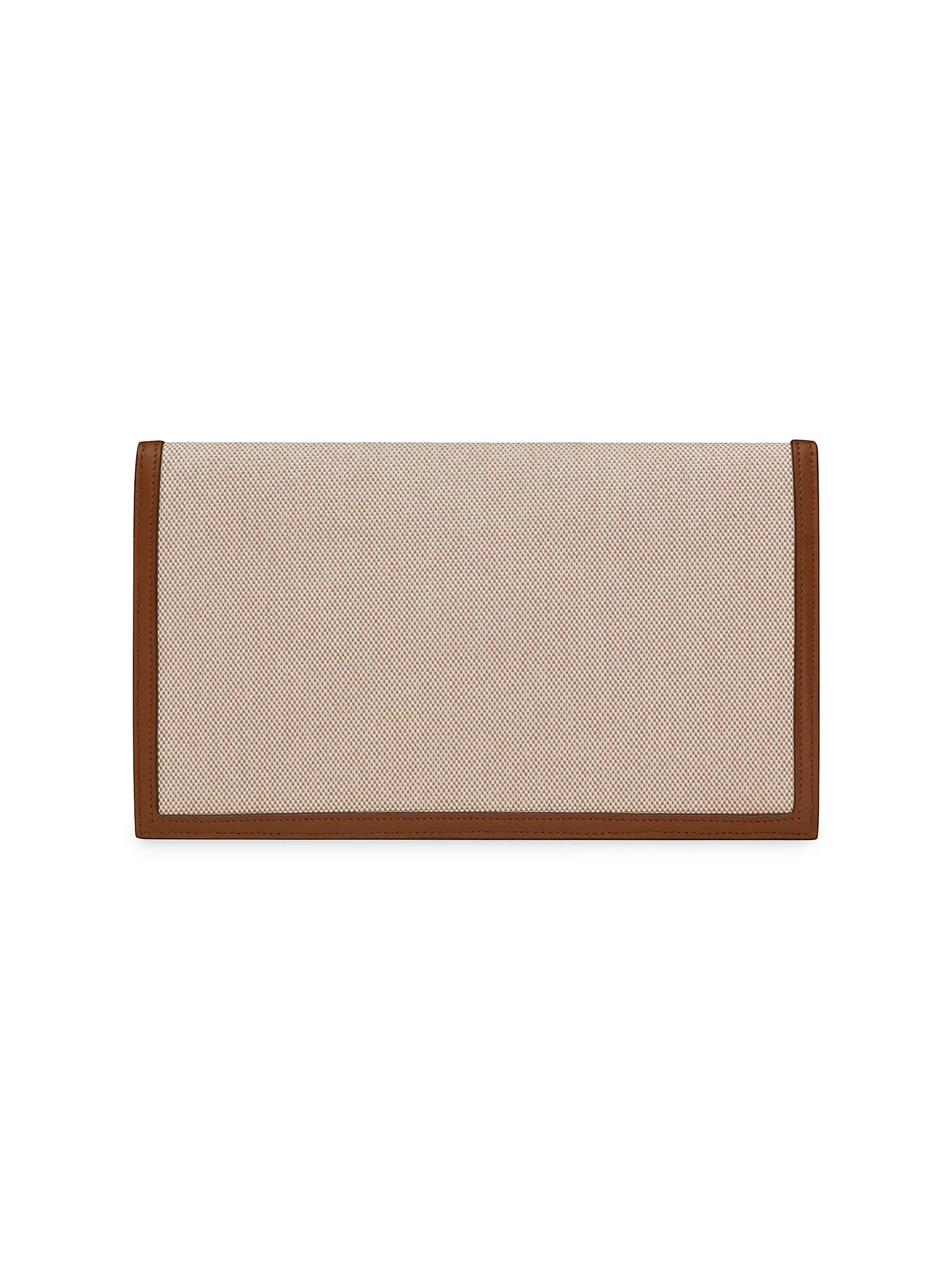 Uptown Pouch In Canvas And Smooth Leather | Saks Fifth Avenue