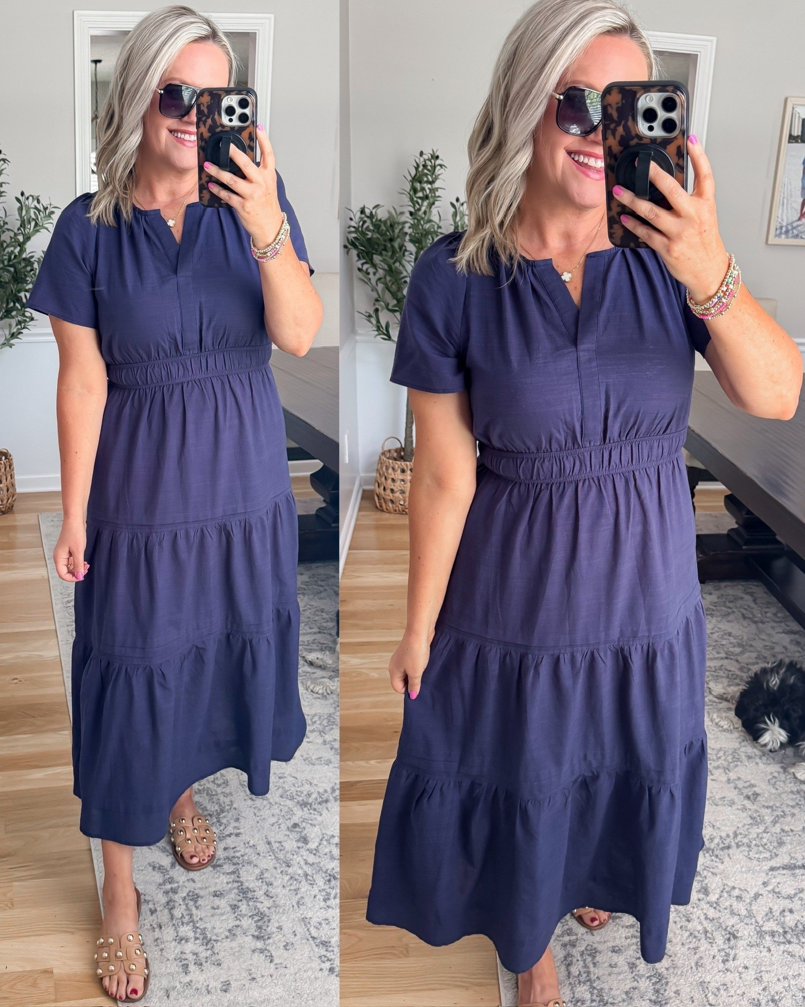 This navy maxi dress is one of those pieces that makes getting dressed feel effortless. The soft, flowy silhouette gives it a polished look while still being comfortable enough for busy summer days, dinners, or wherever the day takes you.

navy maxi dress, summer dress, lightweight dress, casual maxi dress, everyday style, comfortable outfit, classic wardrobe staple, summer fashion, effortless outfit, versatile dress, lovelylifestyling

#LTKootd #LTKmomlife