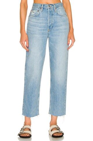 RE/DONE Originals 70s Ultra High Rise Stovepipe in Worn Blue from Revolve.com | Revolve Clothing (Global)
