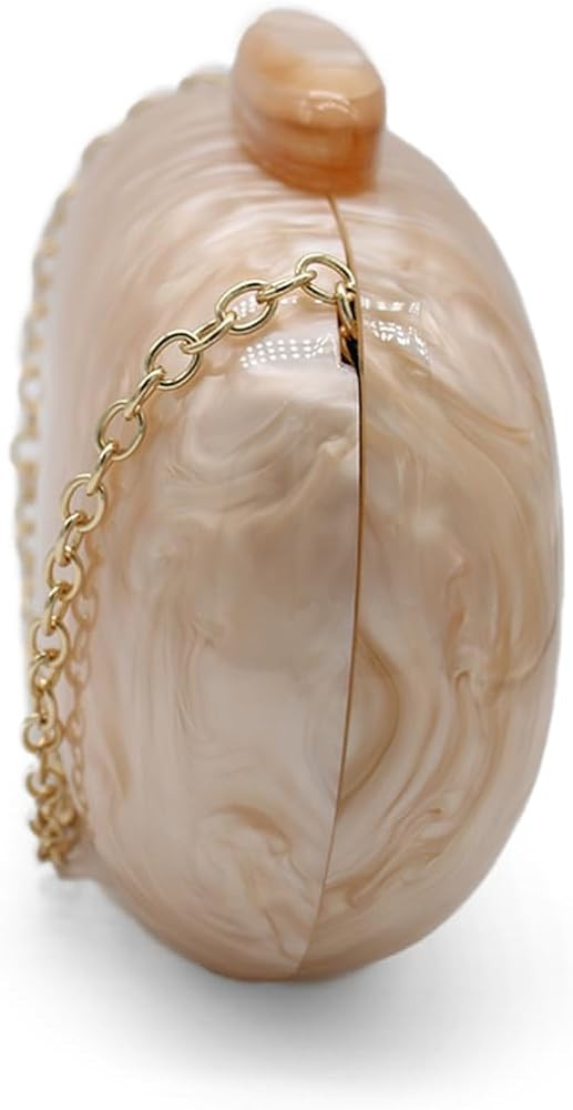 Acrylic Evening Clutch Bag for Women Shell Shape Shoulder Crossbody Bag Glitter Marble Purse Hand... | Amazon (US)
