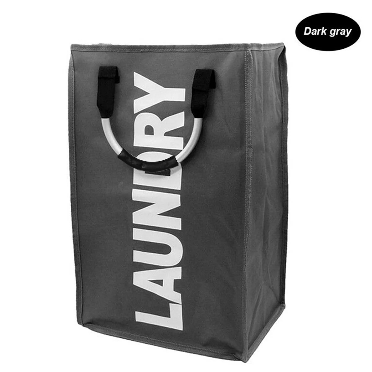 Kudosale Foldable Canvas Laundry Bag with Handles, Dark Gray | Walmart (US)