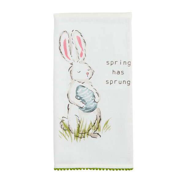 Spring Has Sprung Bunny Towel | Mud Pie