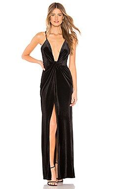 superdown Aurora Deep V Maxi Dress in Black from Revolve.com | Revolve Clothing (Global)