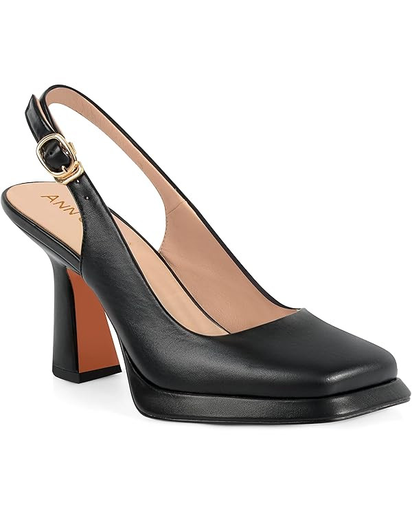 ANN CREEK Women's Platform Slingback High Heels Ladies Square Toe Pump Shoes | Amazon (US)