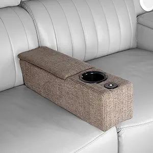 FAGAGA Sofa Armrest with Cup Holder, Removable Couch Arm Cup Holder with Storage, Removable Wirel... | Amazon (US)