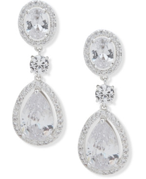 Anne Klein Silver-Tone Crystal Drop Earrings | Macys (US)