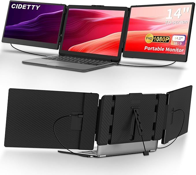 CIDETTY Laptop Screen Extender, 14'' FHD 1080P IPS Ultra-Thin Dual/Triple Monitor Display, HDMI/U... | Amazon (US)