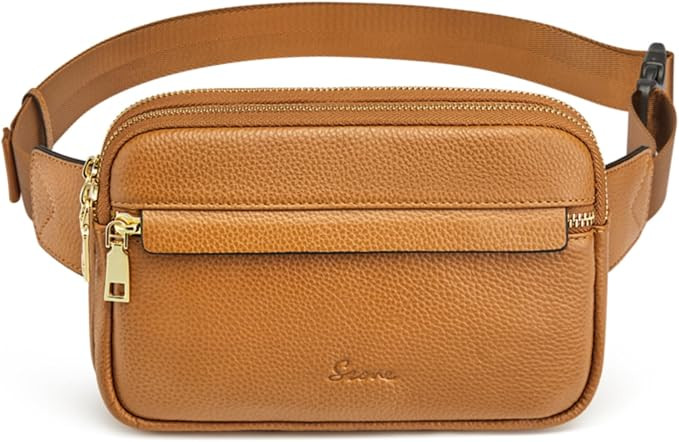 S-ZONE Fanny Packs for Women, Genuine Leather RFID Blocking Crossbody Bags Purses, Sling Waist Ba... | Amazon (US)