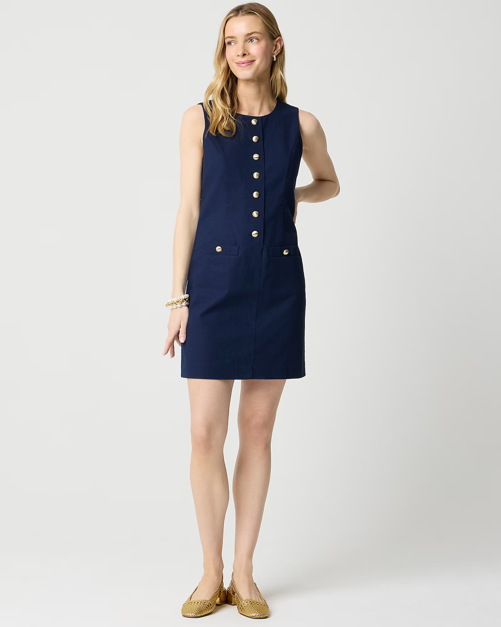 Linen-blend button-front mini dress | J.Crew Factory