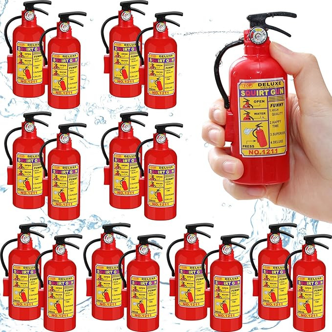 24 Packs 4 Inch Fire Extinguisher Toys Fire Extinguisher Mini Water Firemen Squirter for Party Fa... | Amazon (US)