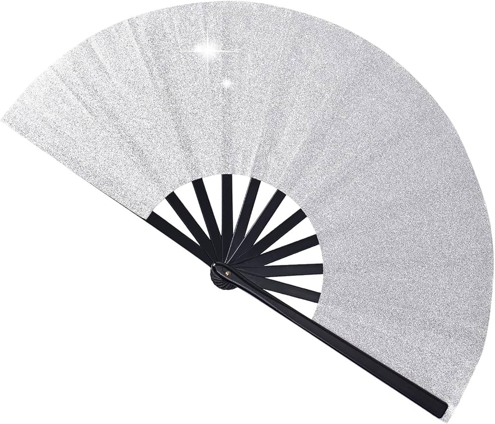 Large Folding Glitter Rave Fan,Boots on The Ground Shiny Hand Clack Fans for Line Dancing Handhel... | Amazon (US)