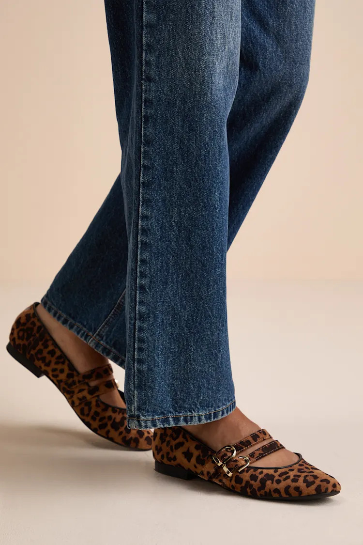 Radia Leopard Suede Buckle Ballet Flats | Lulus