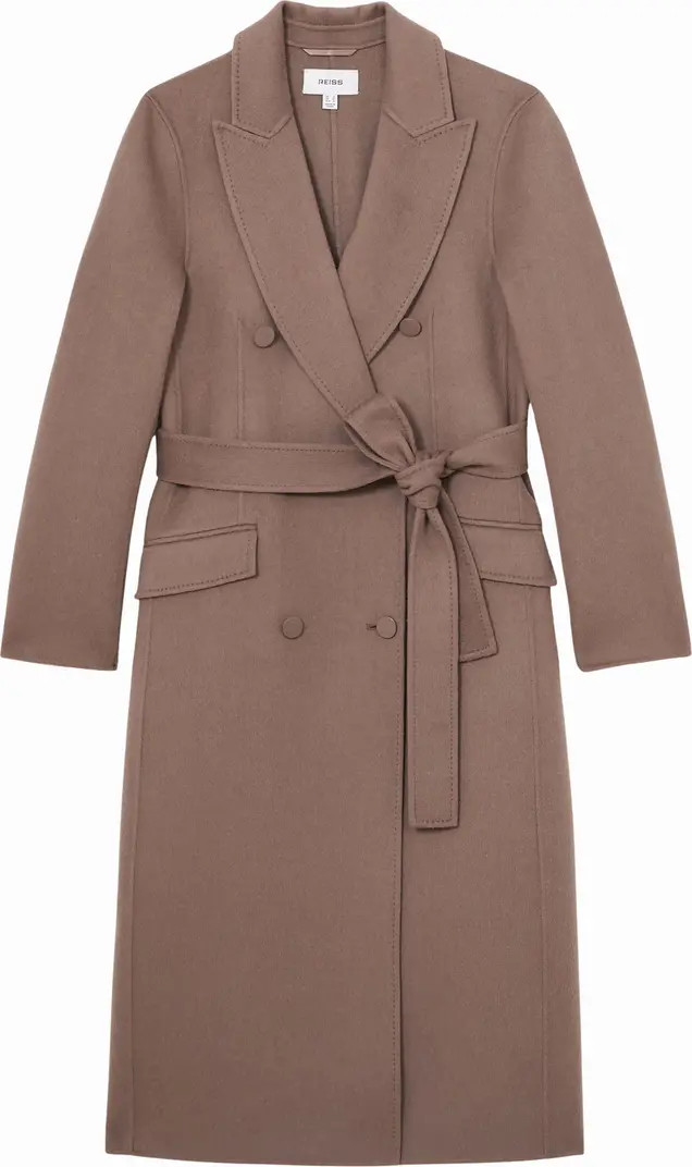 Reiss Maeve Belted Double Breasted Wool Blend Coat | Nordstrom | Nordstrom