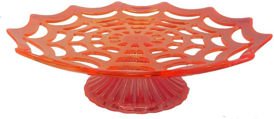 Halloween Spider Web Cake Cupcake Treat Stand - Plastic (orange) | Amazon (US)