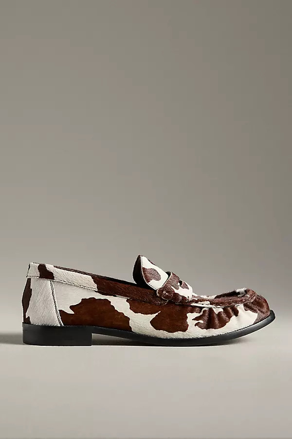 Schutz Tyche Cow-Print Loafers | Anthropologie (US)