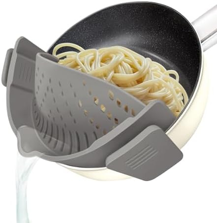 YEVIOR Clip on Strainer for All Pots Pan,Silicone Pasta Strainer Kitchen Gadgets,Collapsible Cola... | Amazon (US)