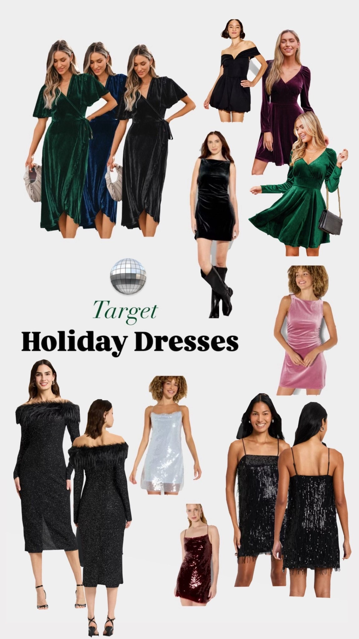 The perfect options for a New Years Eve party dress 🪩 

#LTKWomens #WomensDresses #HolidayDressesWomen #NyeOutfit #nye #Hostess #NewYearsEveOutfits #WomensNewYearsEveOutfits #NewYearsEveDress #Target #HolidayDress #ForHer #HolidayPartyOutfit