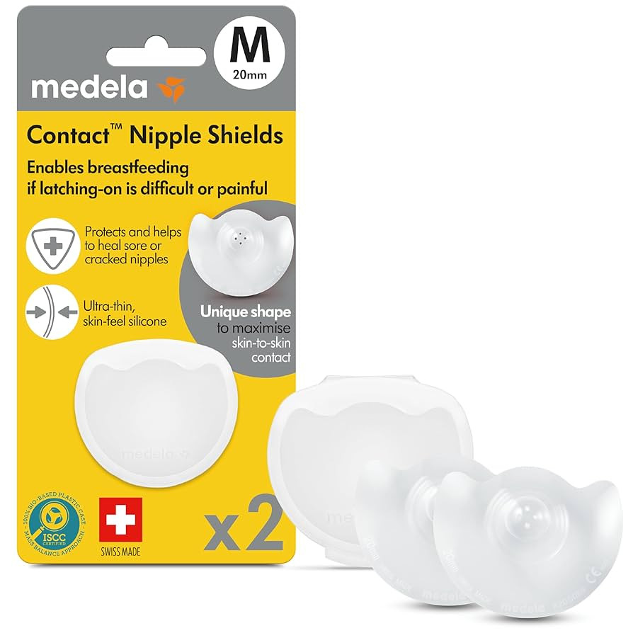 Medela Contact Nipple Shields, Medium 20mm | For Latching Difficulties during Breastfeeding, Flat... | Amazon (US)