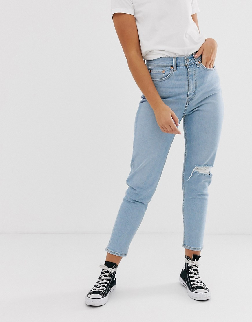 Levi's mom jeans in bleach wash-Blue | ASOS (Global)