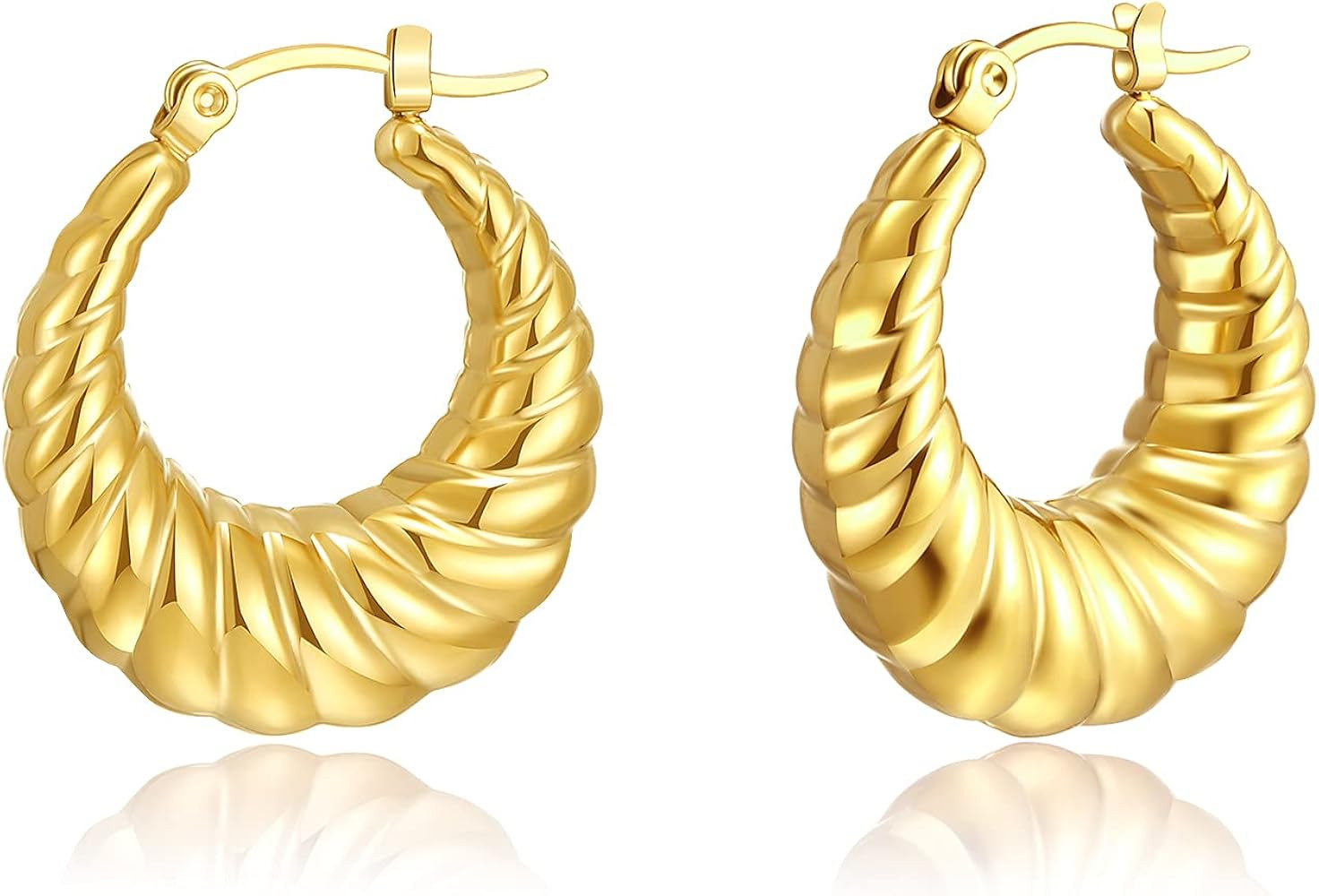 Gold Hoop Earrings for Women, Teardrop Earrings Lightweight Waterdrop Hollow Chunky Open Hoops, H... | Amazon (CA)