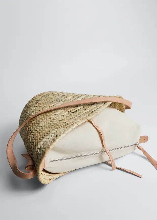 Leather basket bag | MANGO (UK)