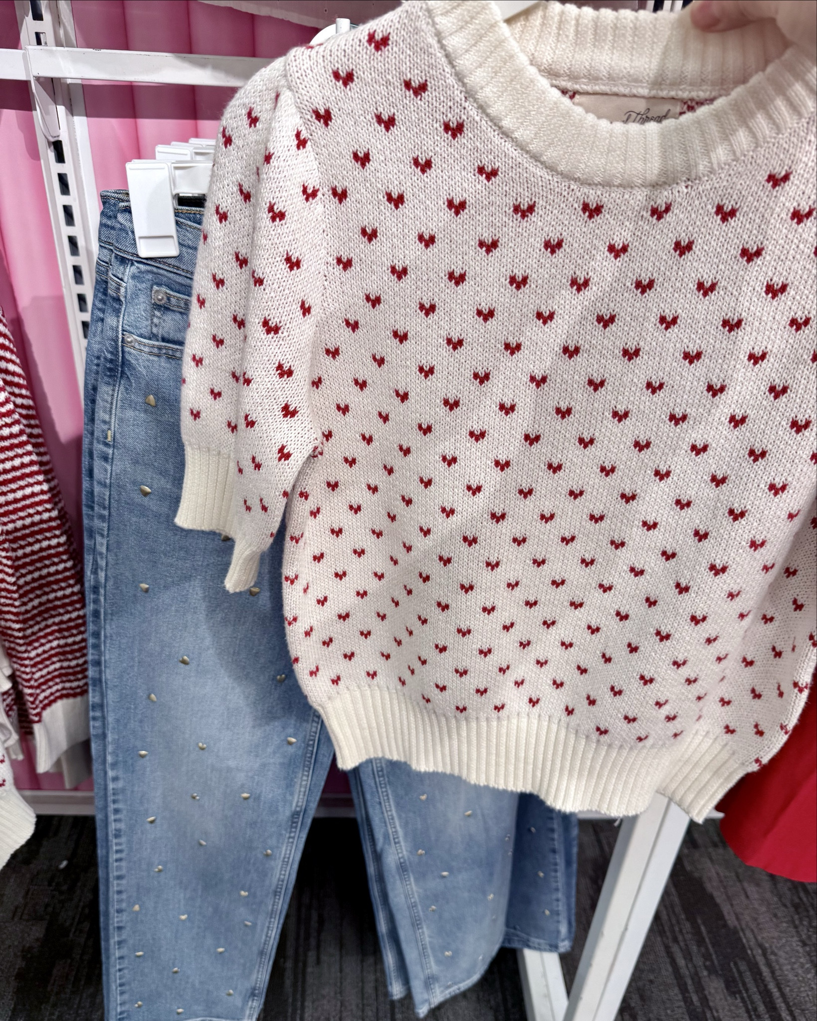Casual Valentine’s Day outfit idea. 



#LTKFindsUnder50
#LTKootd #LTKSeasonal #LTKValentine
Valentines day outfit women, Valentines outfit women, 