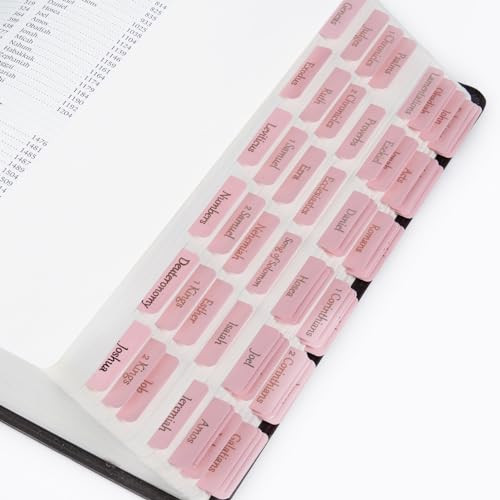 TFIVE Laminated Bible Tabs, Pink Bible Journaling Tabs for Women and Men, 75 Hot Stamping Rose Gold Bible Index Tabs in Total, Easy to Read and Apply Bible Study Supplies Accessories | Amazon (US)