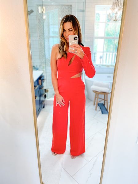 This Target jumpsuit is fabulous and I can’t wait to wear it this holiday season! I sized down 1 size to XS for a super fitted look but I suggest if you have a larger chest or wider shoulder area to stick true to size. 

#LTKHoliday #LTKstyletip #LTKSeasonal