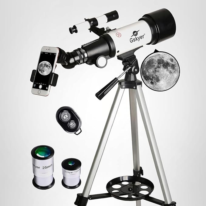 Gskyer Telescope, 70mm Aperture 400mm AZ Mount Astronomical Refracting Telescope for Kids Beginne... | Amazon (US)