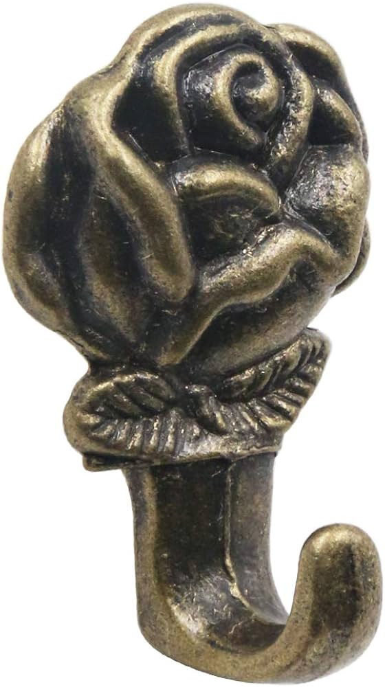 Rose Shape Push Pin Hangers Wall Hooks (12 - Pack, Antique Brass) | Amazon (US)