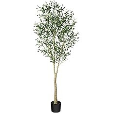 CROSOFMI Artificial Olive Tree, 6FT Fake Olive Plant in Pot, Tall Faux Plant,Potted Faux Topiary ... | Amazon (US)