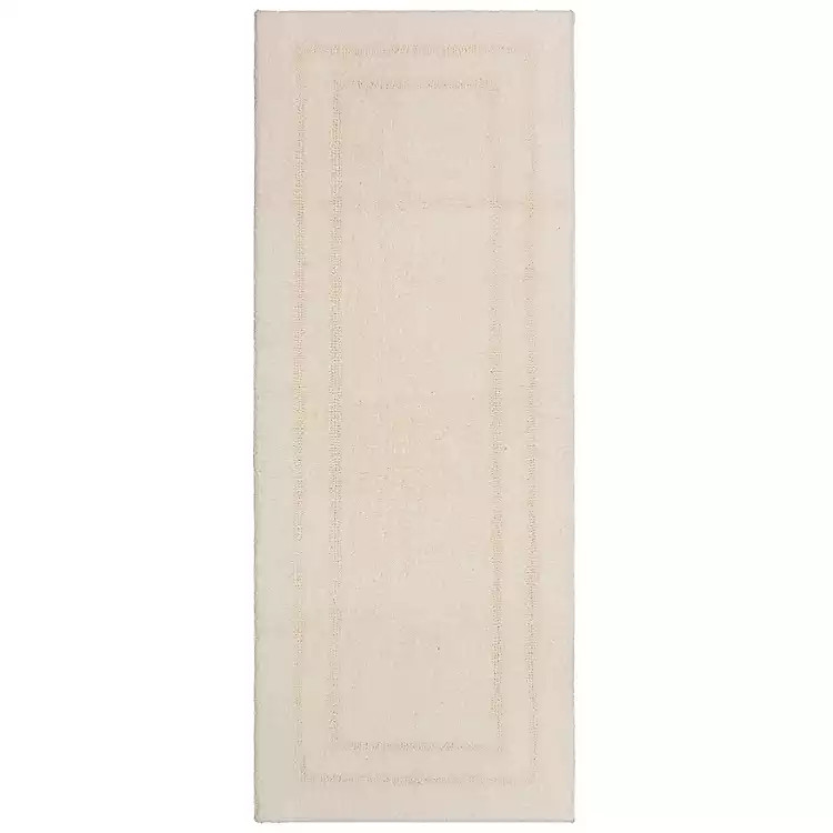 New! Creme Plush Reversible Cotton Bath Mat, 60 in. | Kirkland's Home