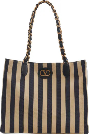 Kicky Stripe Nylon & Cotton Tote | Nordstrom