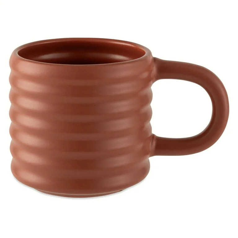 Mainstays 17oz Ribbed Matte Finish Coffee Mug, Canyon Red - Walmart.com | Walmart (US)