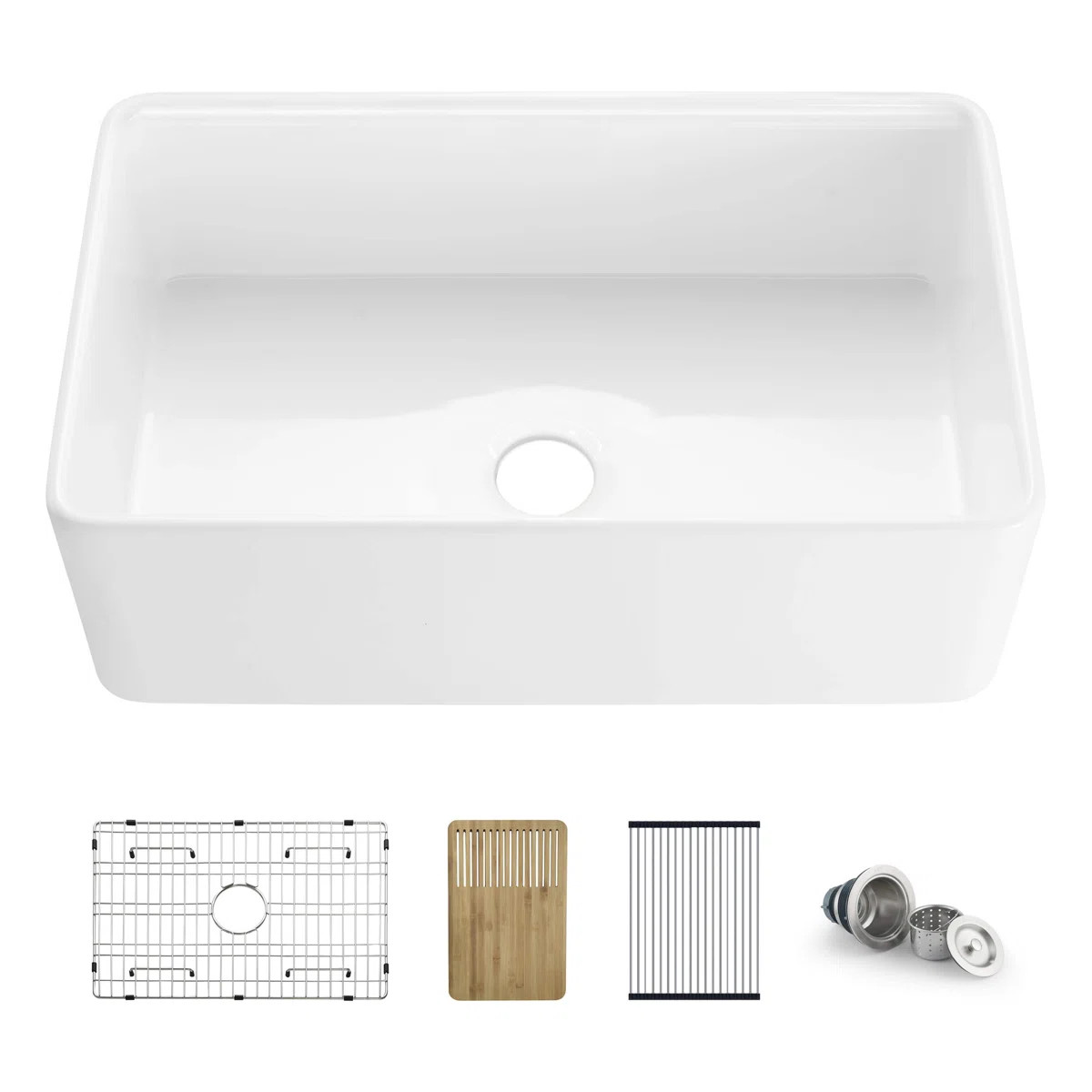 Pure 30" W Single Bowl Fireclay Farmhouse Kitchen Sink K2-SF30T | Wayfair North America