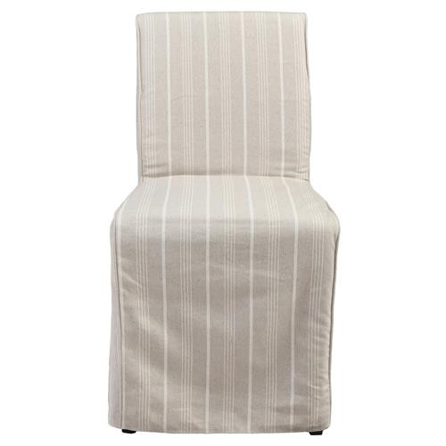 Maya Modern Classic White Upholstered Linen Slipcovered Dining Chair | Kathy Kuo Home