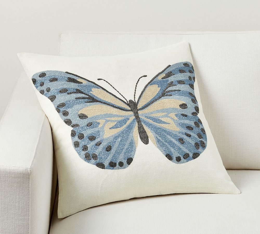 Butterfly Embroidered Pillow | Pottery Barn (US)