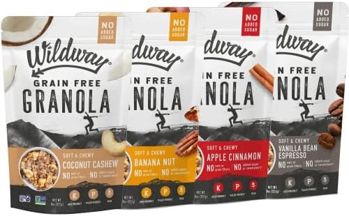 Wildway Vegan Granola | Variety | Certified Gluten Free Granola Breakfast Cereal, Low Carb Snack ... | Amazon (US)