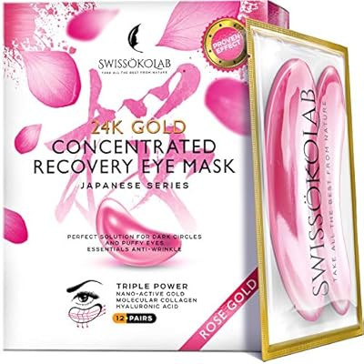 Eye Pads 24k Rose Gold Eye Mask Anti-Aging Hyaluronic Acid Eye Patches Pink Under Eye Mask for Mo... | Amazon (US)