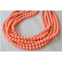 Coral Orange Pink Statement Necklace, Acrylic Bead Necklace For Women - Alana | Etsy (US)