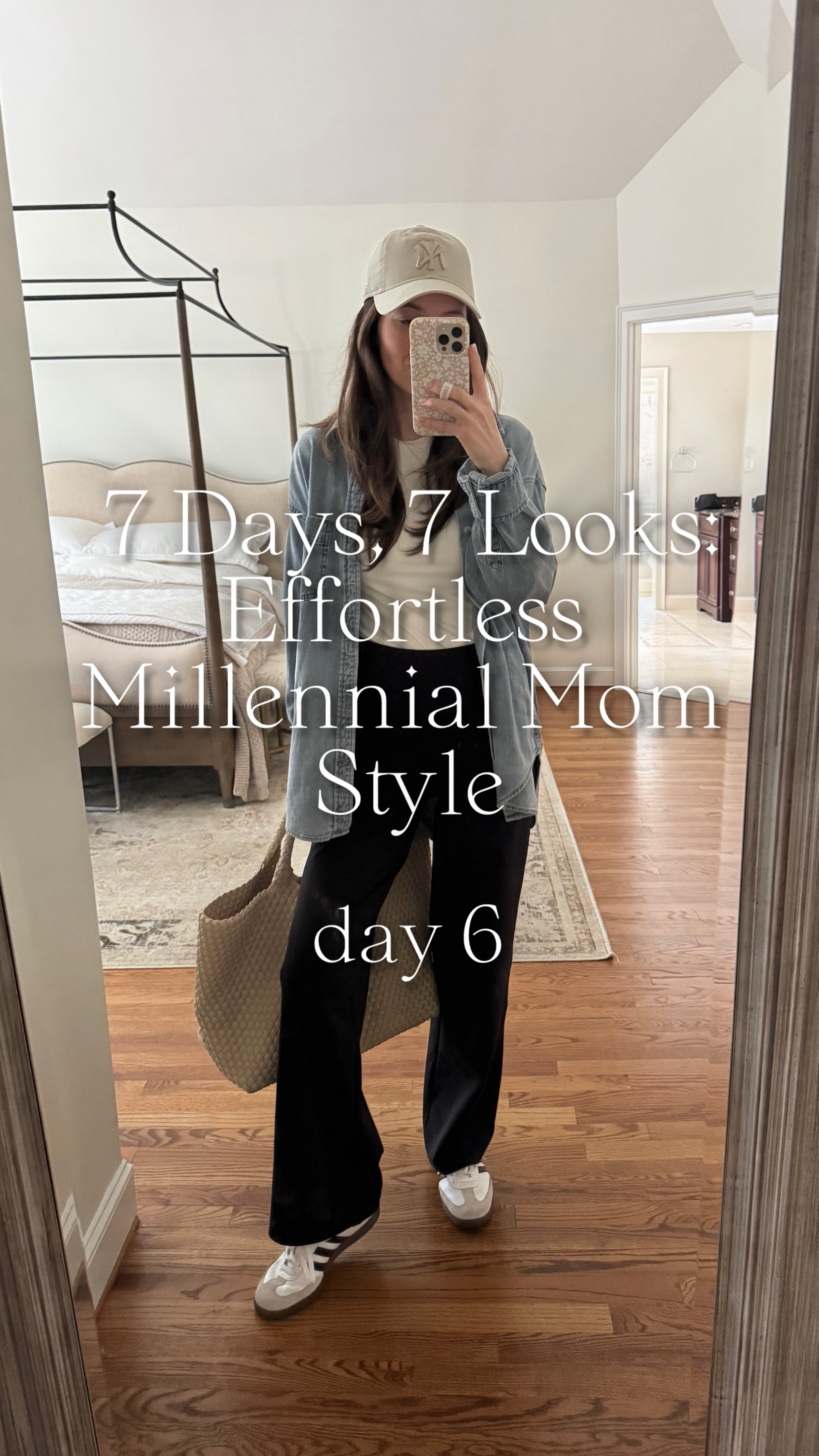 Easy millennial mom outfit idea. These “trousers” are actually yoga pants and they are so beyond comfortable and flattering! I’m wearing a size XS in the pants, and size S in shirts. Wearing true sneaker size in sambas. 

Adidas sambas outfit, denim shirt outfit, mom outfit, yoga pants outfit, school drop off outfit  

#LTKFindsUnder50 #LTKSeasonal #LTKSpringSale