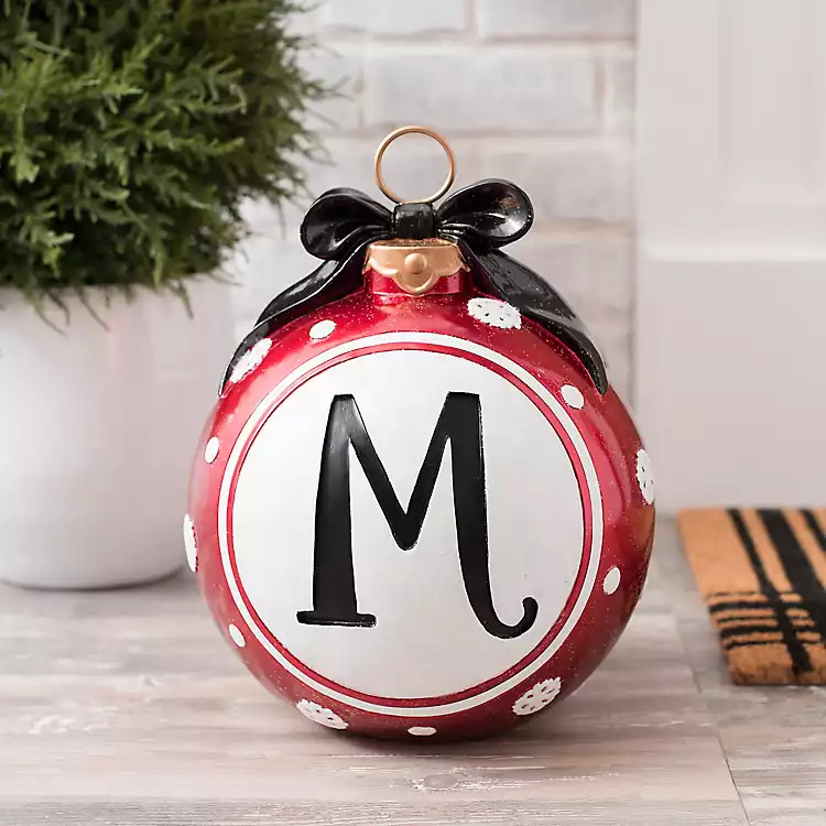 Snowflake and Bow Monogram M Ornament Statue | Kirkland's Home