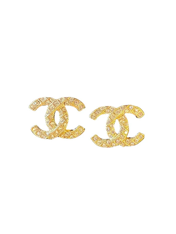 Luxury CC Large Logo Gold Studs | Etsy | Etsy (US)