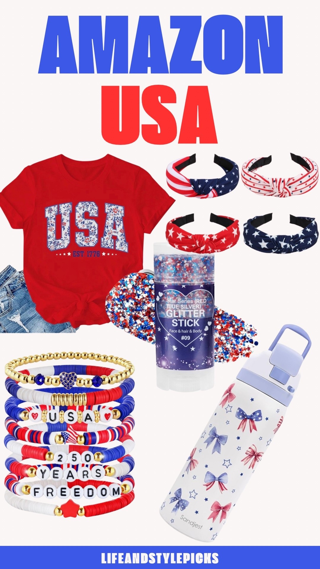 Everything red white and blue to get you ready for fourth or July! All so affordable from Amazon

#LTKSeasonal #LTKgrwm #LTKootd