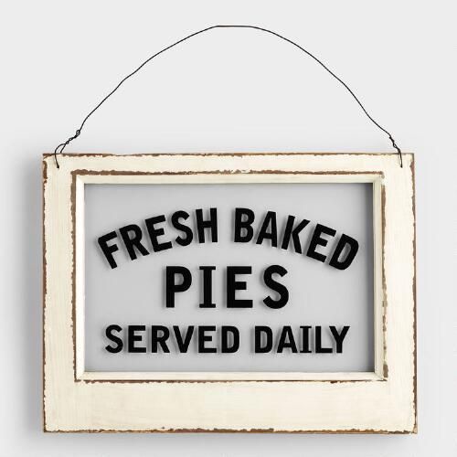 Wood and Glass Pie Sign | World Market