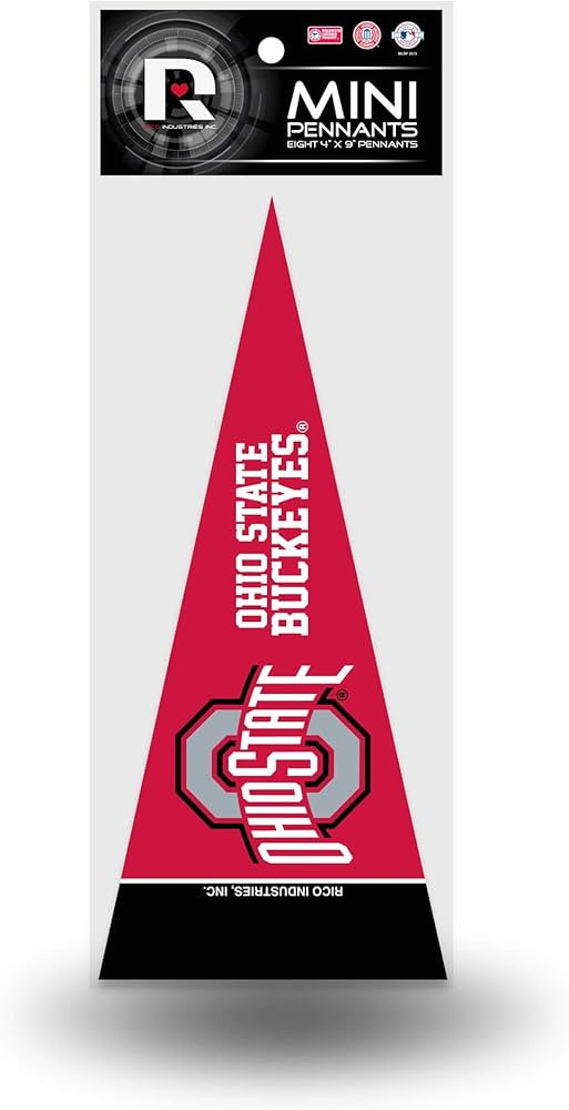 Rico Industries NCAA Mini Pennant Set 4" x 9" Felt Mini Pennant Team Set (Includes 8 Pieces) | Amazon (US)