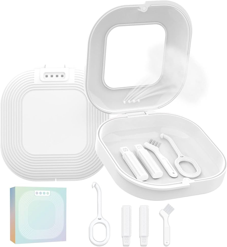 HEMILAB® Retainer Case with Mirror, Slim Aligner Case with Vent Holes, Compatible with Invisalig... | Amazon (US)